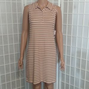 SO Striped Sleeveless‎ Polo Collar Mini Dress Women's XXL